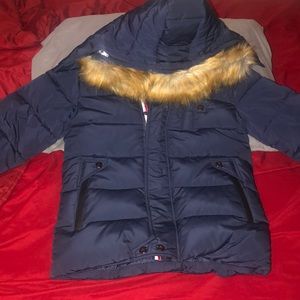 Blue Fur Hood Jacket